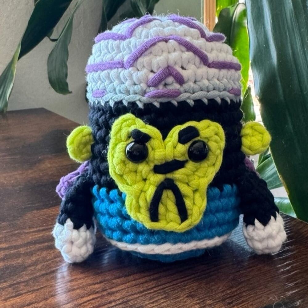 *Pre-Made Plushie* Woobles Powerpuff Girls Mojo Jojo™ Crochet Character (mod)